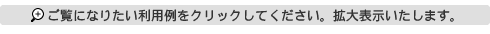 ご覧になりたい利用例をクリックしてください。拡大表示いたします。